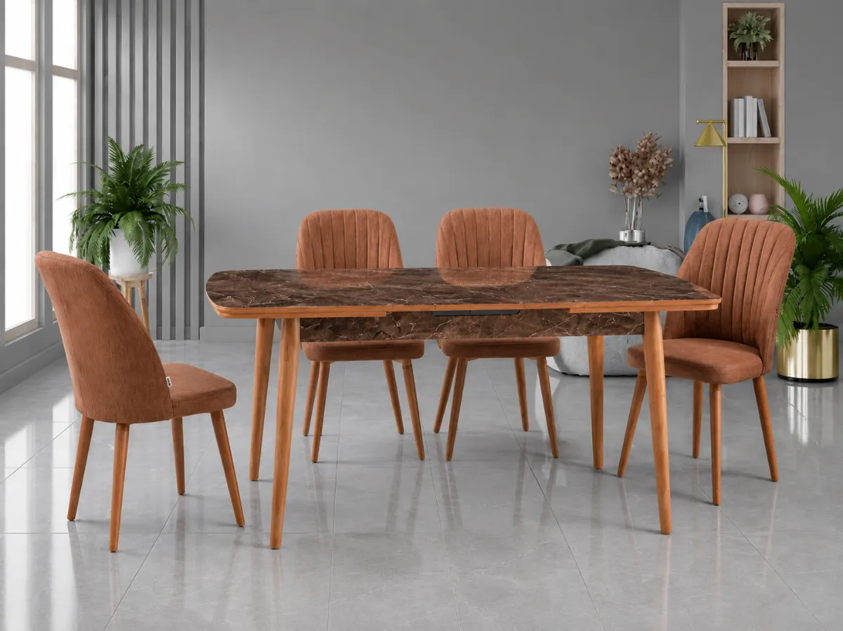 Asos Lak Lidya Masa Rüya Ahşap Kahve Sandalye